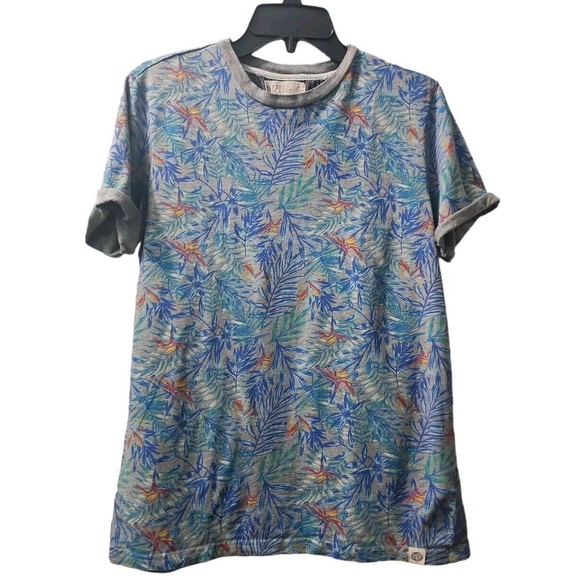 Free Planet Floral Print T-Shirt Short Sleeve Casual Top Medium - Picture 1 of 7